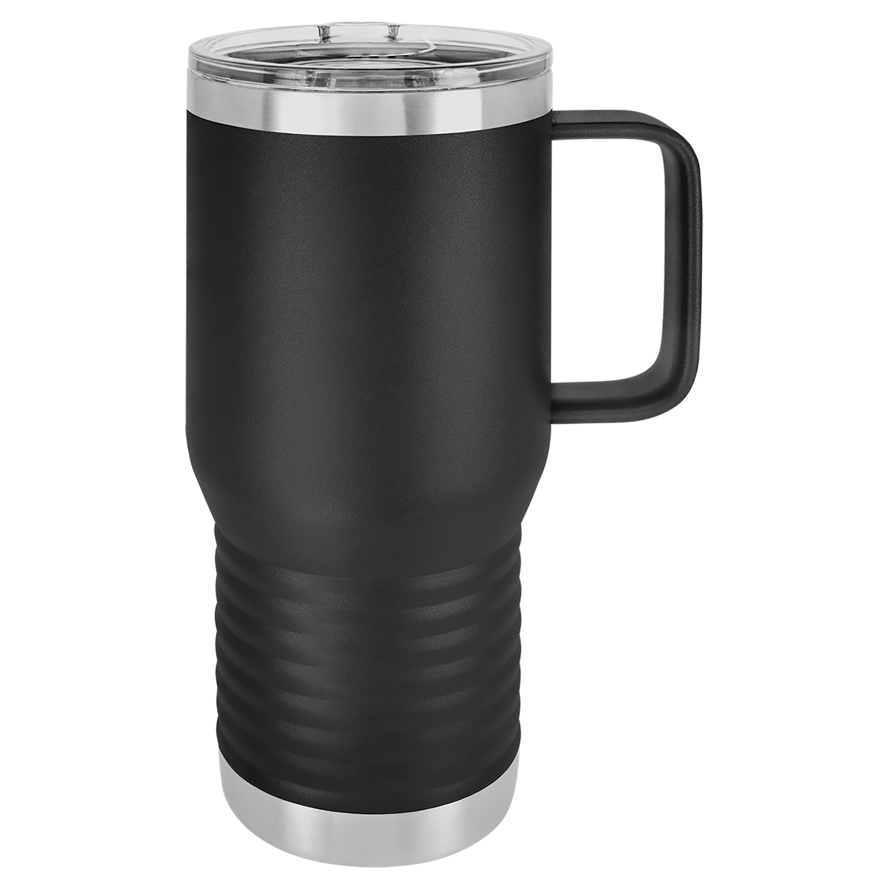 Black 20oz Travel Mug -One Free Engraving -Fits most Cup Holders -Double-wall Vacuum Insulated -Made from 18/8 Gauge Stainless Steel (Type 304 Food Grade) -Lid is BPA Free (Hand Wash Only) -Not recommended for Dishwasher -Works with Cold and Hot Drinks -18 Color Options -Perfect for Personalized Gifts, Awards, Incentives, Swag & Fundraisers