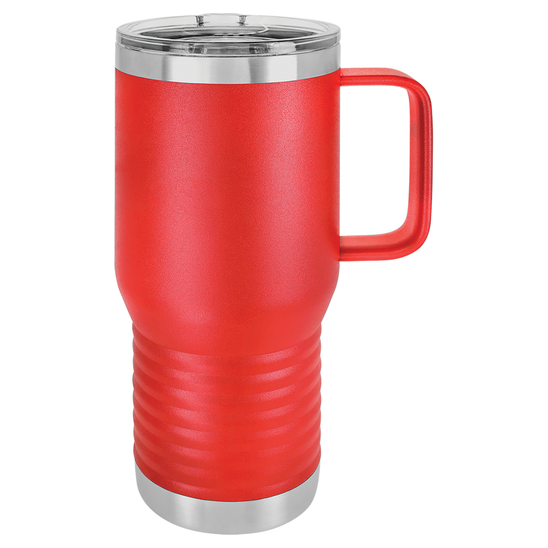 Red 20oz Travel Mug -One Free Engraving -Fits most Cup Holders -Double-wall Vacuum Insulated -Made from 18/8 Gauge Stainless Steel (Type 304 Food Grade) -Lid is BPA Free (Hand Wash Only) -Not recommended for Dishwasher -Works with Cold and Hot Drinks -18 Color Options -Perfect for Personalized Gifts, Awards, Incentives, Swag & Fundraisers