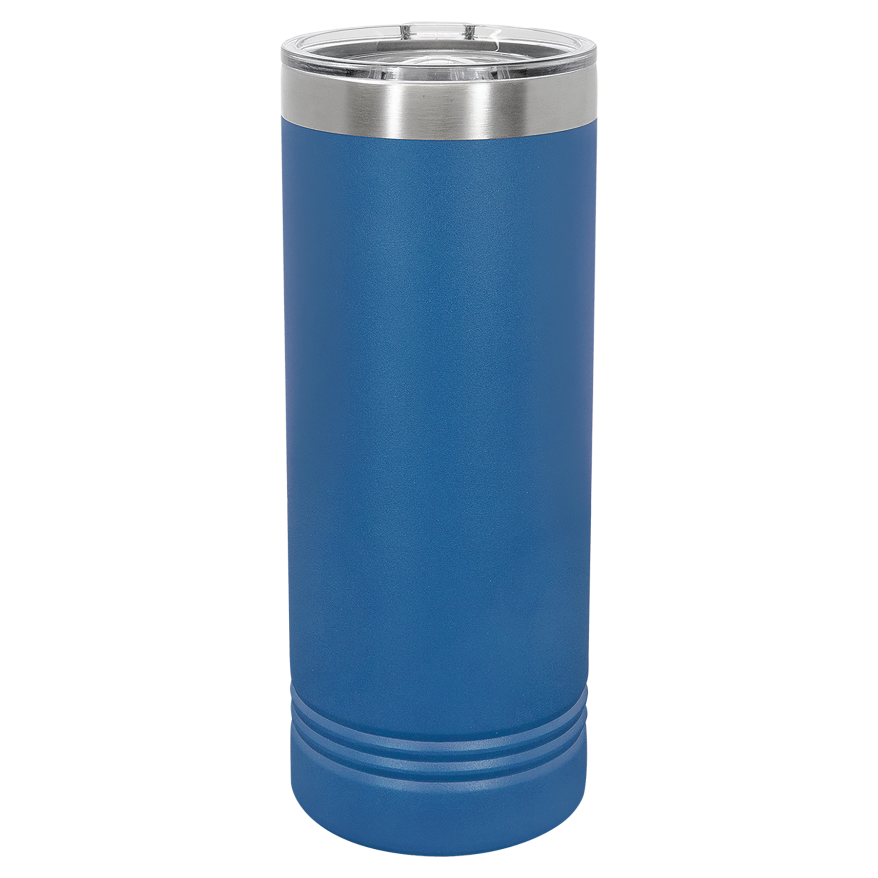 Royal Blue 22oz Skinny Tumbler -One Free Engraving  -Fits most Cup Holders  -Double-wall Vacuum Insulated  -Made from 18/8 Gauge Stainless Steel (Type 304 Food Grade)  -Lid is BPA Free (Hand Wash Only)  -Dishwasher Safe  -Works with Cold and Hot Drinks  -18 Color Options  -Perfect for Personalized Gifts, Awards, Incentives, Swag & Fundraisers