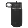 Black 12oz Water bottle -One Free Engraving   -Double-wall Vacuum Insulated  -Made from 18/8 Gauge Stainless Steel (Type 304 Food Grade)  -Lid is BPA Free (Hand Wash Only)  -Dishwasher Safe  -Works with Cold and Hot Drinks  -18 Color Options  -Perfect for Personalized Gifts, Awards, Incentives, Swag & Fundraisers