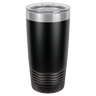 Engraved Black 20oz Tumbler. double-wall vacuum insulation with slider lid 18/8 gauge stainless steel (18% chromium/8% nickel) - also known as Type 304 Food Grade. Dishwasher Safe. Personalize with your name or a custom saying. Great for Company Logo and Branding. Excellent choice for Photo Memorial Cup