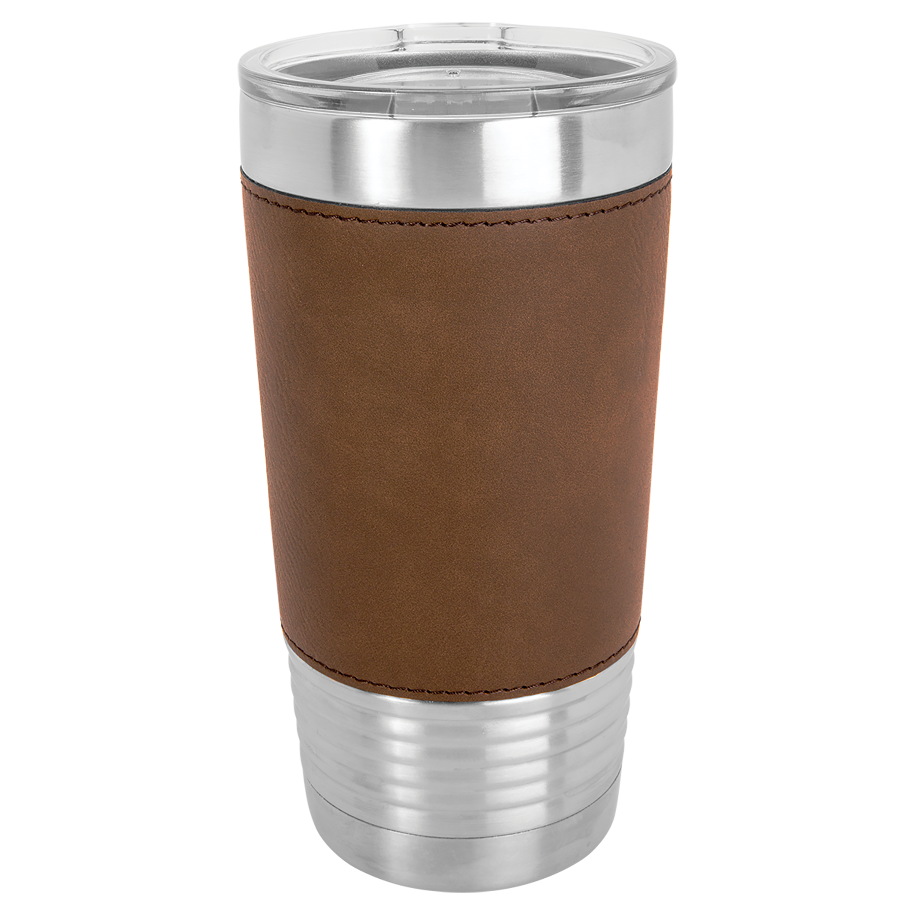 Dark Brown Leatherette Engraves to Black 20oz Tumbler-One Free Engraving -Double-wall Vacuum Insulated -Made from 18/8 Gauge Stainless Steel (Type 304 Food Grade) -Lid is BPA Free (Hand Wash Only) -Not recommended for Dishwasher -Leatherette Not Removable -Works with Cold and Hot Drinks -10 Color Options -Perfect for Personalized Gifts, Awards, Incentives, Swag & Fundraisers