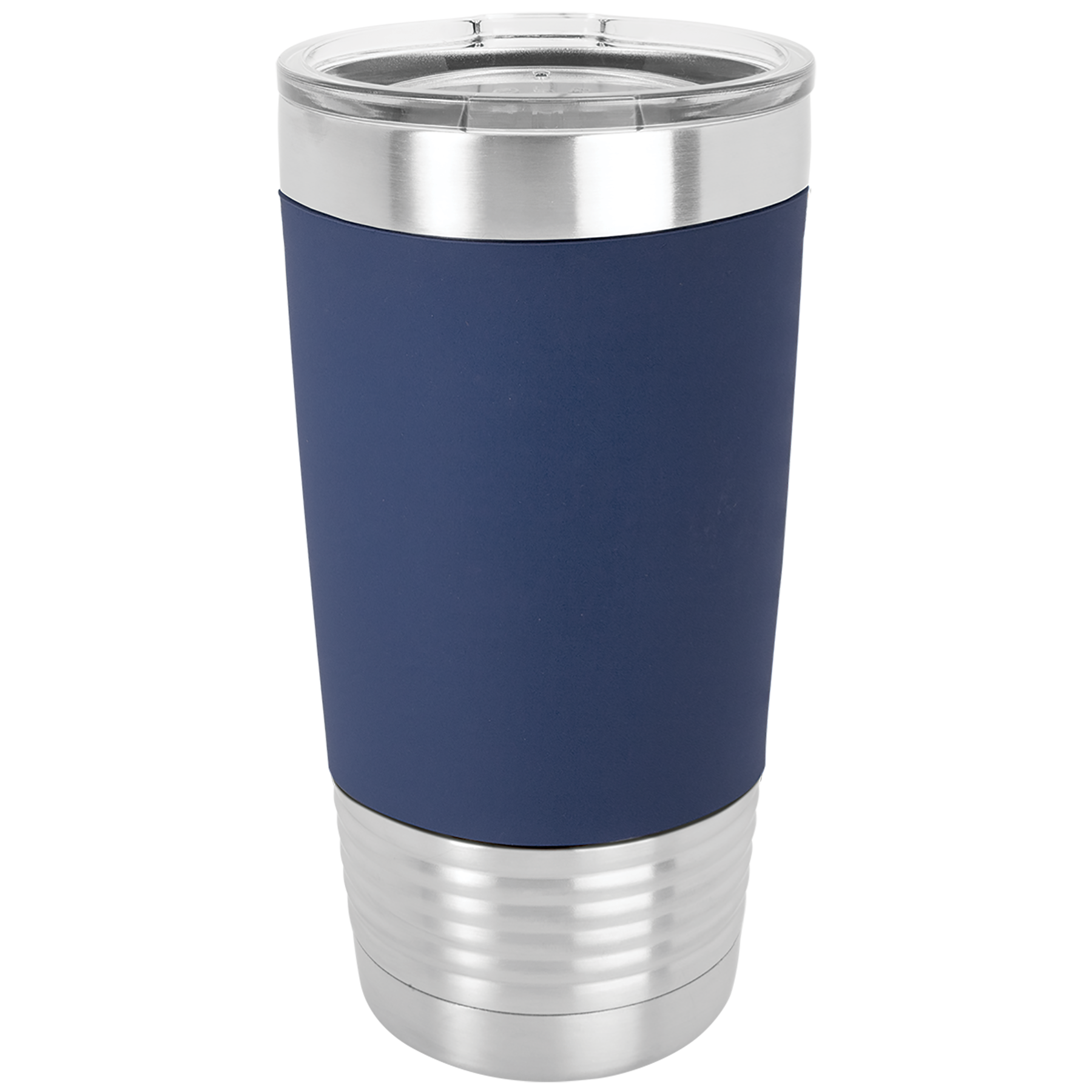 Navy Engraves to White 20oz Silicone Grip Tumbler -One Free Engraving -Double-wall Vacuum Insulated -Made from 18/8 Gauge Stainless Steel (Type 304 Food Grade) -Lid is BPA Free (Hand Wash Only) -Not recommended for Dishwasher -Silicone Sleeve is Removable -Works with Cold and Hot Drinks -7 Color Options -Perfect for Personalized Gifts, Awards, Incentives, Swag & Fundraisers