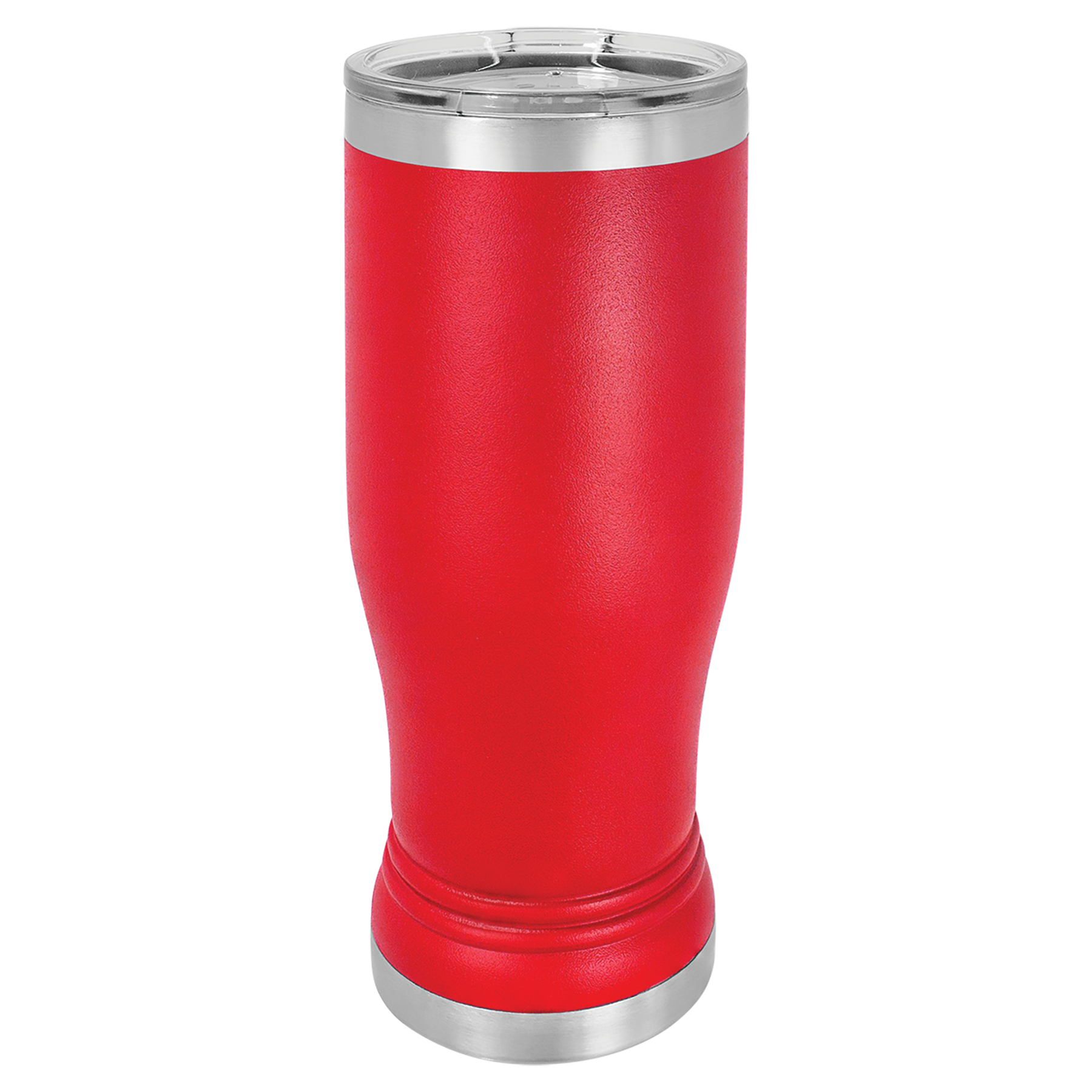 Red 14oz Pilsner Tumbler -One Free Engraving  -Fits most Cup Holders  -Double-wall Vacuum Insulated  -Made from 18/8 Gauge Stainless Steel (Type 304 Food Grade)  -Lid is BPA Free (Hand Wash Only)  -Not recommended for Dishwasher  -Works with Cold and Hot Drinks  -17 Color Options  -Perfect for Personalized Gifts, Awards, Incentives, Swag & Fundraisers