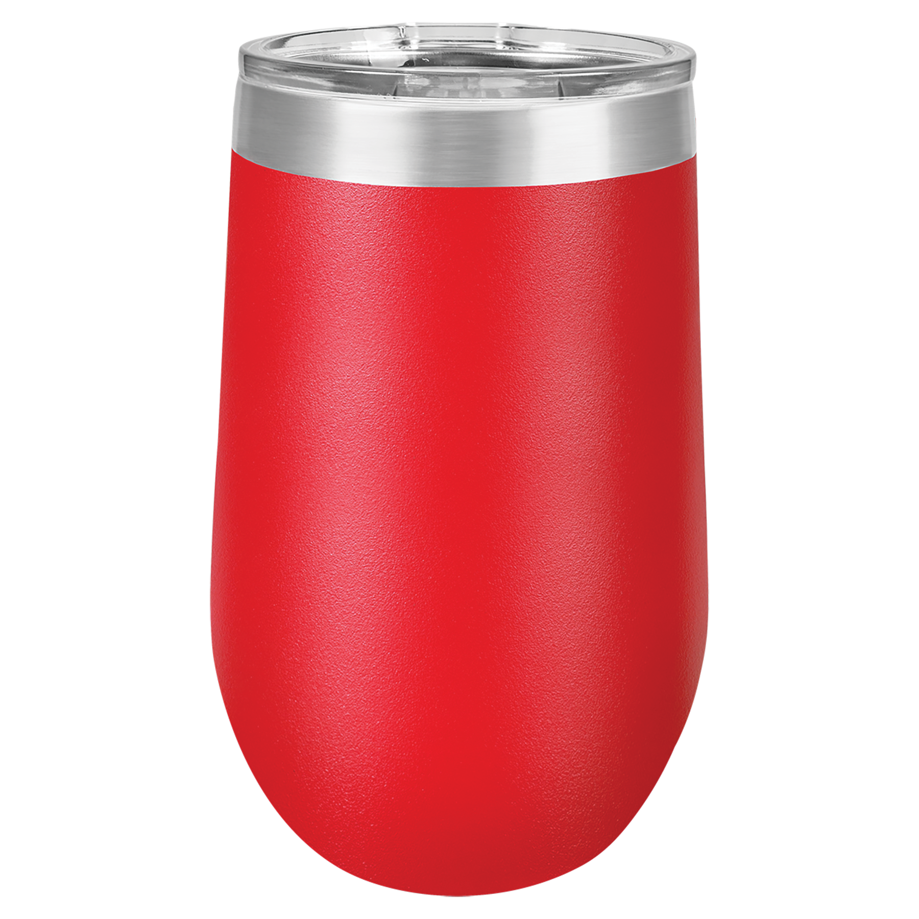 Red 16oz Stemless Wine Tumbler -One Free Engraving  -Double-wall Vacuum Insulated  -Made from 18/8 Gauge Stainless Steel (Type 304 Food Grade)  -Lid is BPA Free (Hand Wash Only)  -Not recommended for Dishwasher  -Works with Cold and Hot Drinks  -17 Color Options  -Perfect for Personalized Gifts, Awards, Incentives, Swag & Fundraisers