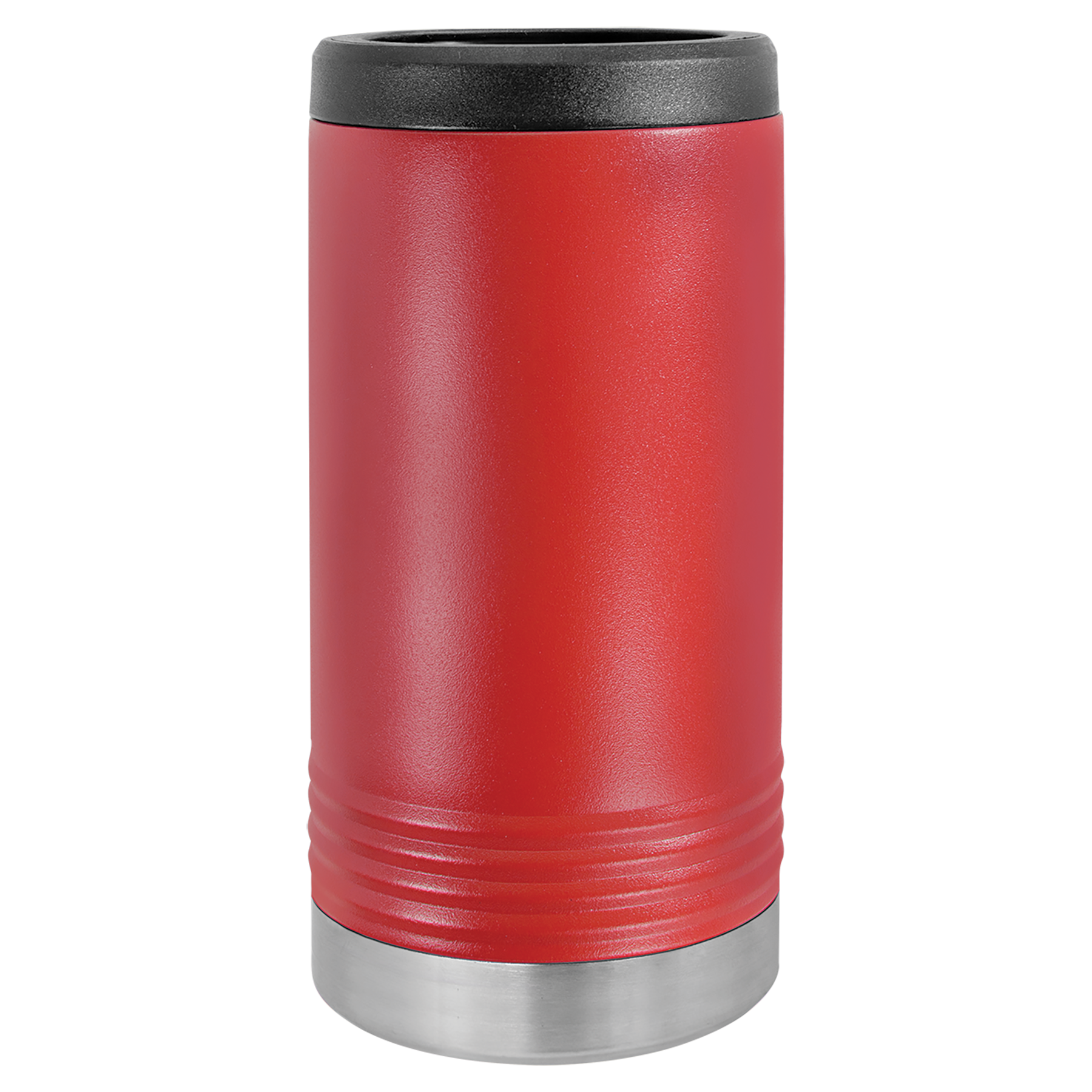 Red Slim Beverage Holder -One Free Engraving   -Double-wall Vacuum Insulated  -Made from 18/8 Gauge Stainless Steel (Type 304 Food Grade)  -Fits most Tall Slim Cans  -Not recommended for Dishwasher  -Works with Cold and Hot Drinks  -17 Color Options  -Perfect for Personalized Gifts, Awards, Incentives, Swag & Fundraisers