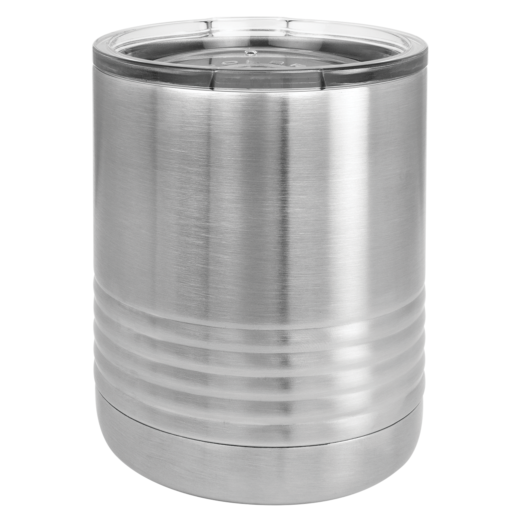Engraved Stainless Steel 10 oz. Lowball Tumbler. Double-wall vacuum insulation with a clear lid. It is 2X heat & cold resistant. Is lead free. Polar Camels are made from 18/8 gauge stainless steel (18% chromium/8% nickel) - also known as Type 304 Food Grade. 