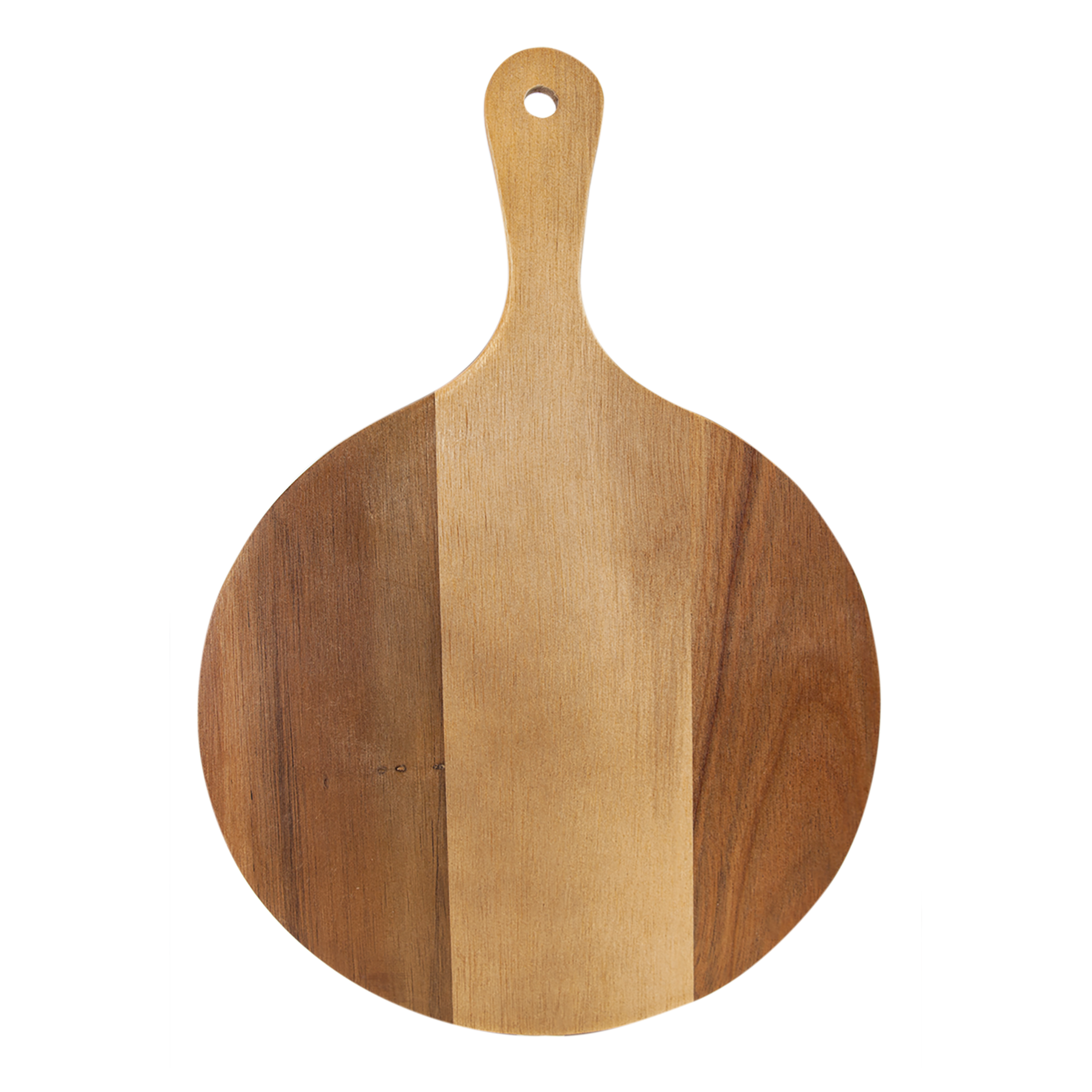 8 1/4" x 12 1/4" Round Acacia Wood/Slate Serving Board with Handle