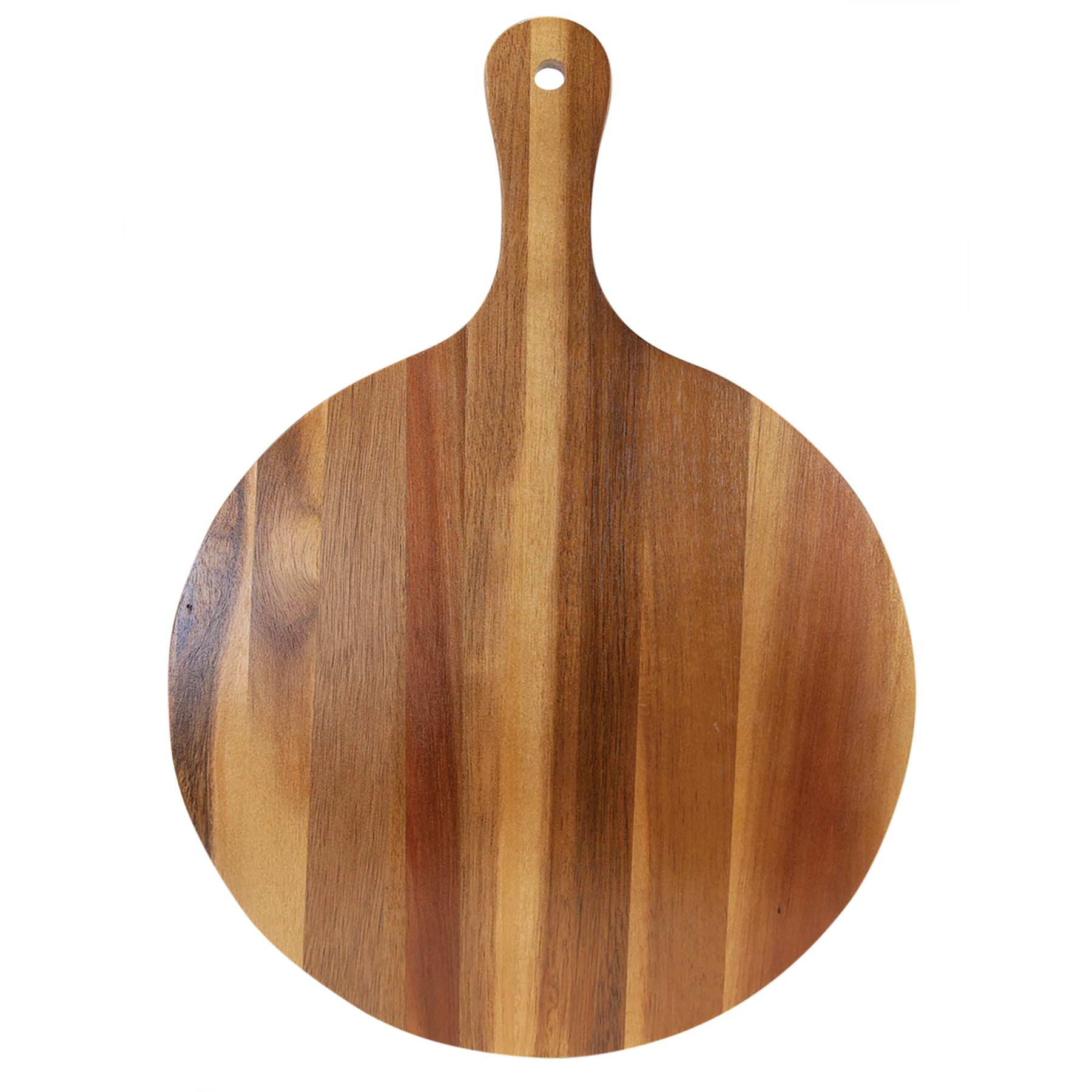 10 1/2" x 14 1/2" Round Acacia Wood/Slate Serving Board with Handle