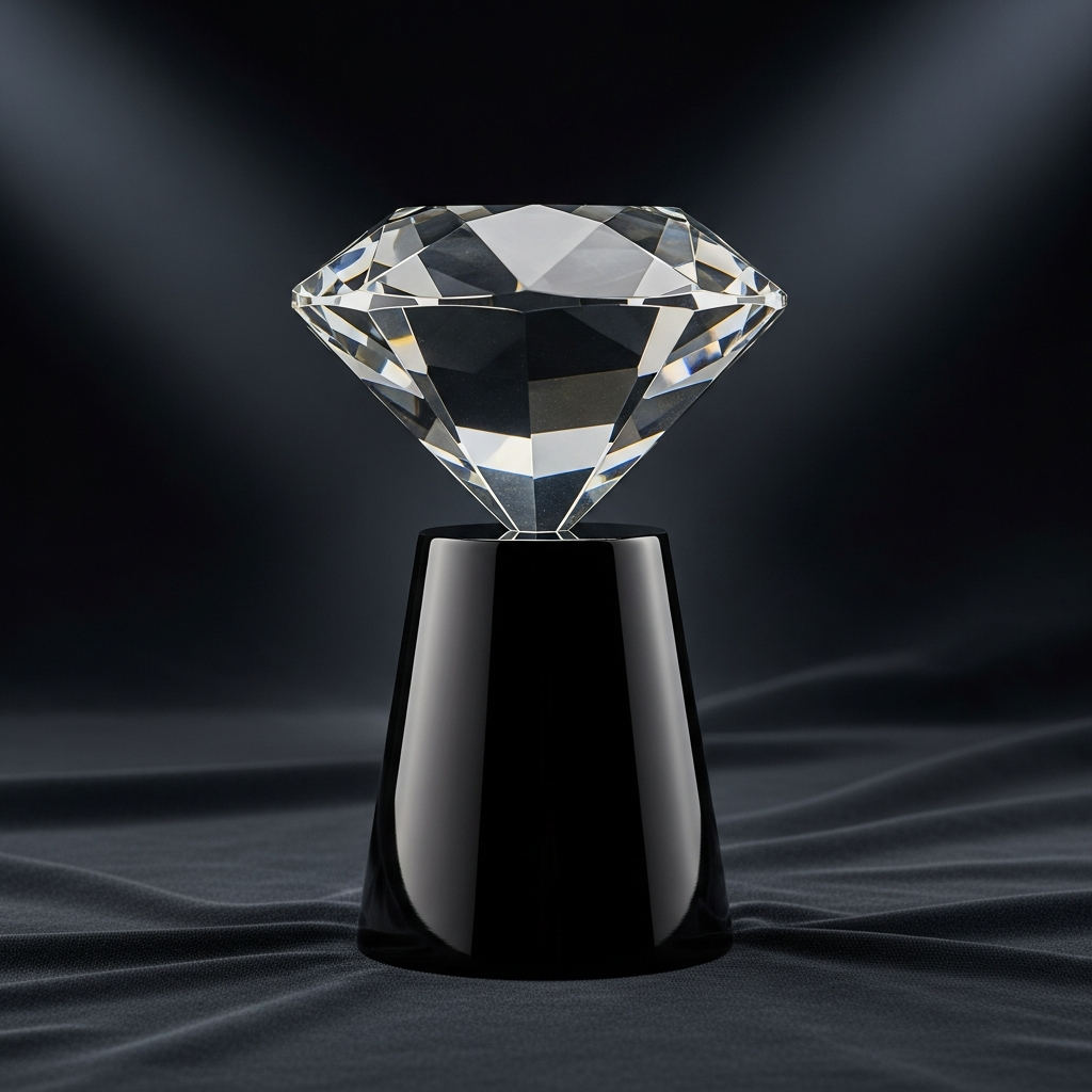Crystal diamond on pedestal base — donor recognition piece