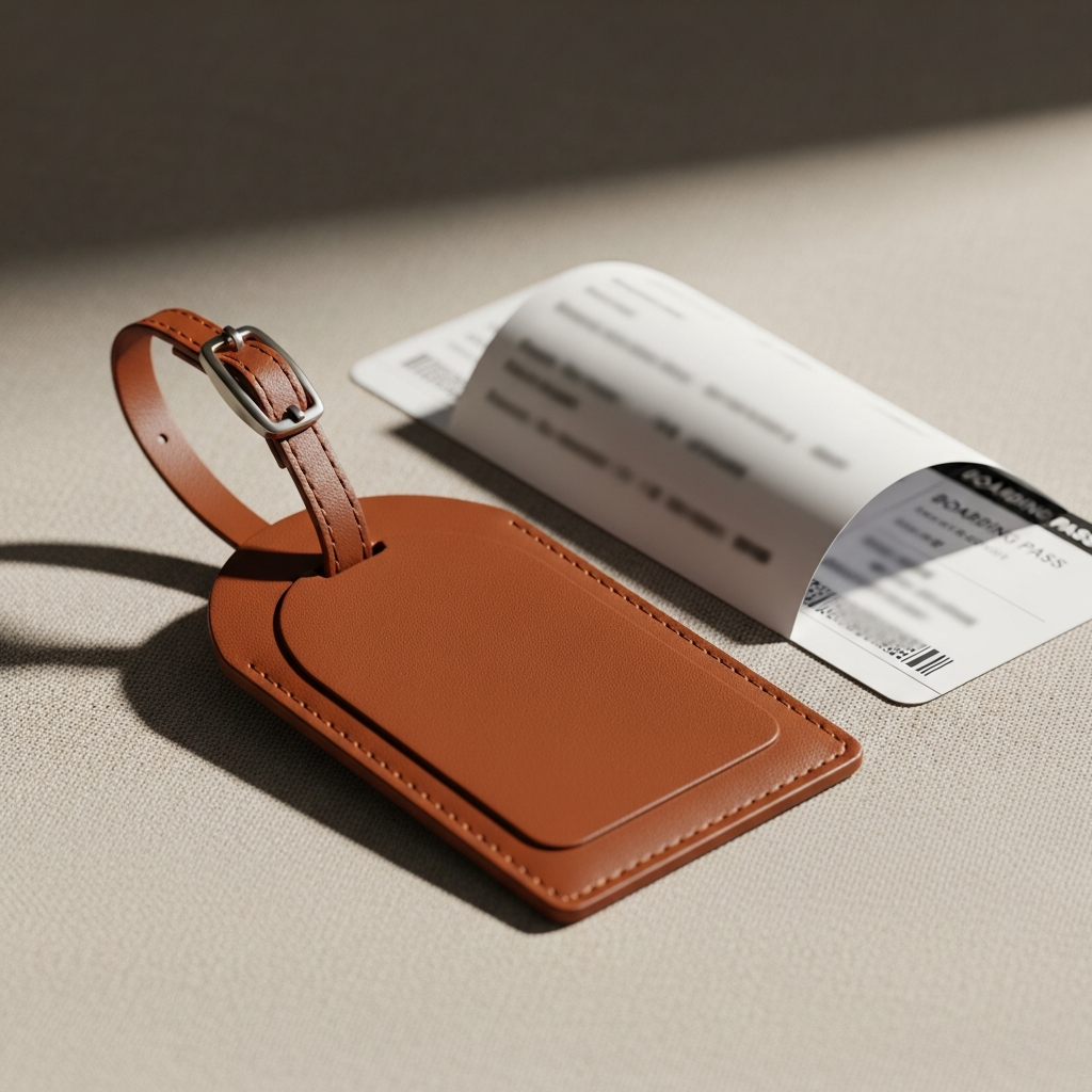 Laserable leatherette luggage tag — branded partner appreciation gift